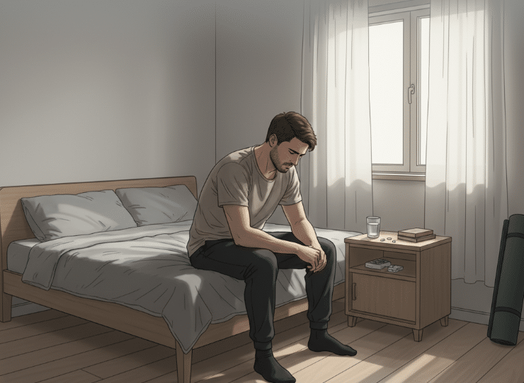 تصویر فرد افسرده بعد از ترک گل