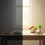 تصویر دو بخشی از زندگی بدون گل و با گل