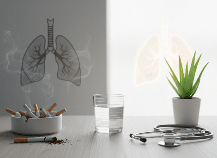 تصویری نمادین از پاکسازی ریه از سیگار
